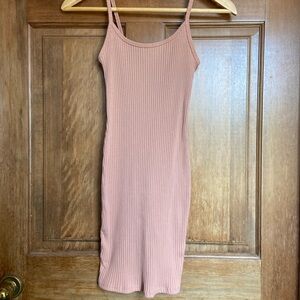 Ribbed Tan Dress